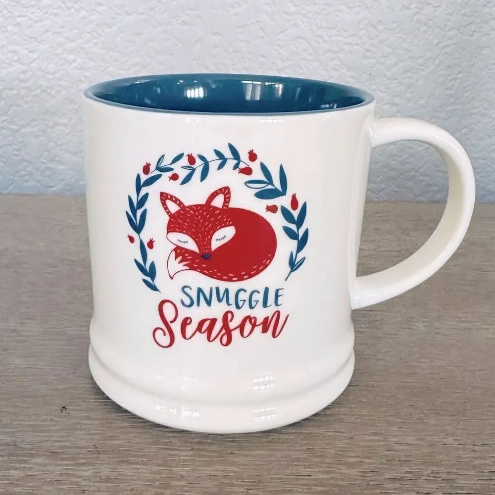 Christmas Fox Snuggle Season Holiday Ceramic Threshold Mug